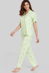 Zivame Optics Fun Knit Cotton Pyjama Set -Jade Lime — thumbnail 3